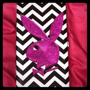 Pink and black playboy wallet